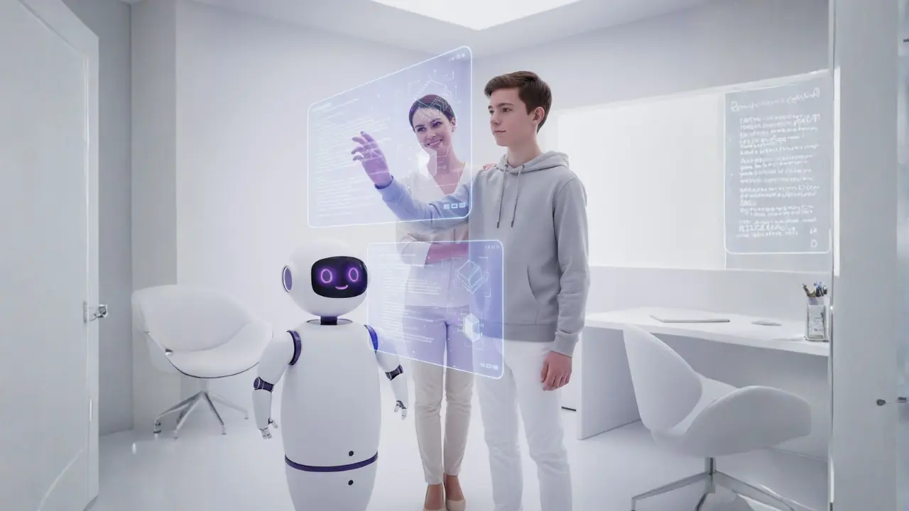 Niño liderando con IA